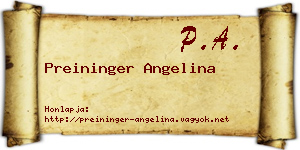 Preininger Angelina névjegykártya